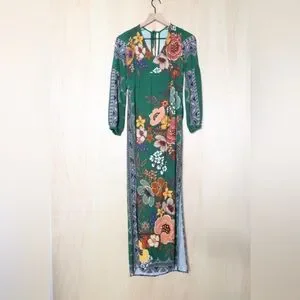 chinese dress ladies Green Bright Yard Maxi Dress  FARM Rio